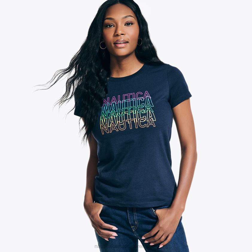 Sustainably Crafted Pride Logo T-Shirt Nautica Women Stellar Blue Heather R260HV966