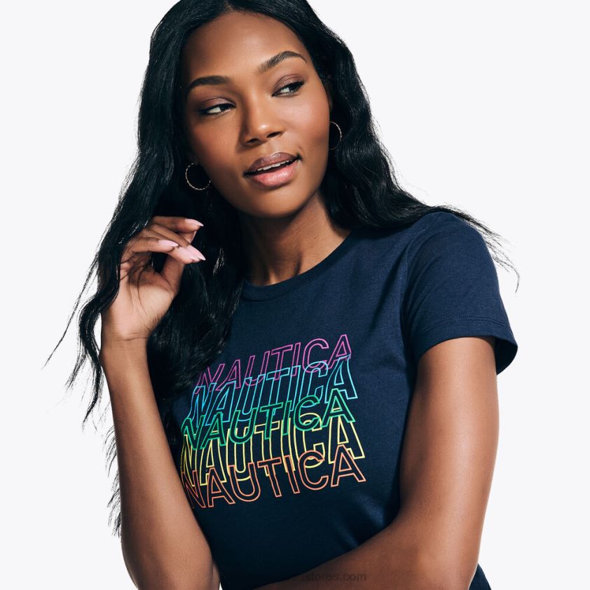 Sustainably Crafted Pride Logo T-Shirt Nautica Women Stellar Blue Heather R260HV966