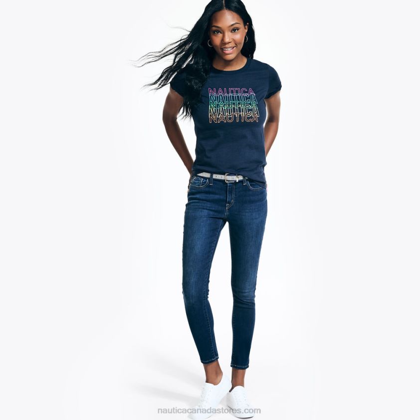 Sustainably Crafted Pride Logo T-Shirt Nautica Women Stellar Blue Heather R260HV966