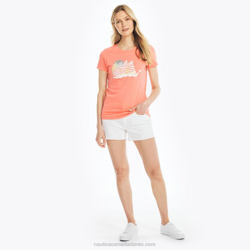 Sustainably Crafted Sailboat Graphic T-Shirt Nautica Women Sugar Coral R260HV946
