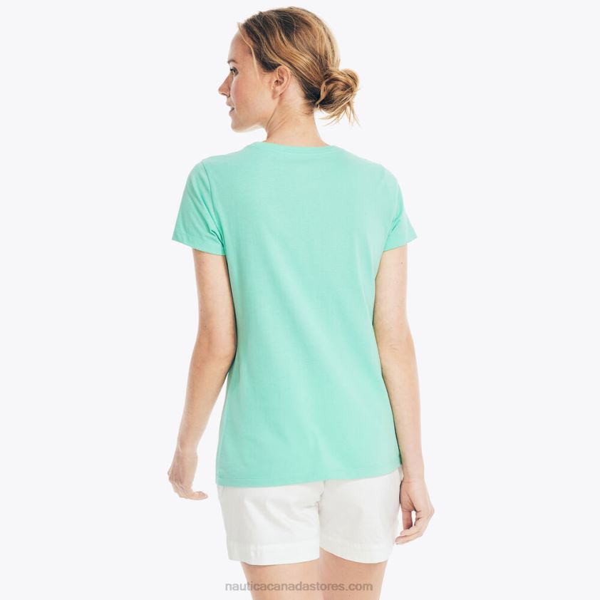 Sustainably Crafted Sailing Graphic T-Shirt Nautica Women Mint Spring R260HV806